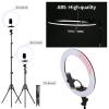 18 inch Selfie Ring Lamp Photography Lighting LED Ring Light with Tripod Stand Bracket for Photo Studio view 4