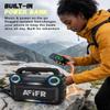 AFIFR Outdoor Bluetooth Speaker, 160W Loud Bass! Rugged, IP67 Waterproof, 24H Playtime with Lights, Wireless TWS Pairing Portable Speakers for Party, Outsides, Travel, Beach, Garage (Black) view 4