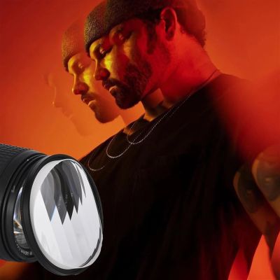 Prism Photography Filter Special Effects Glass Linear Filter Foreground Blur Film Props 77/82mm Camera Accessories(with 52 Adapter Ring)