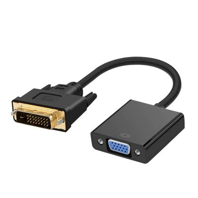 DIYEAH Dvi Male to Vga Female Adapter Cable with Chip for Stable Signal Transmission High Definition Video Converter Cord for Computer Monitor Laptop and Play Black