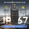 Retevis RT48 Waterproof Walkie Talkies with Mic,Heavy Duty Rugged Two Way Radio,IP67 Waterproof(1m/30min),Rechargeable 2 Way Radio,1200mAh,VOX,SOS Alarm,for Business Construction School(10 Pack) view 2
