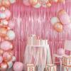 2 Pcs Pastel Pink Party Streamers Foil Fringe Backdrop Curtains, Tinsel Streamers Birthday Party Decorations, Pink Fringe Backdrop for Birthday Wedding Engagement Baby Shower Bachelorette Party view 3