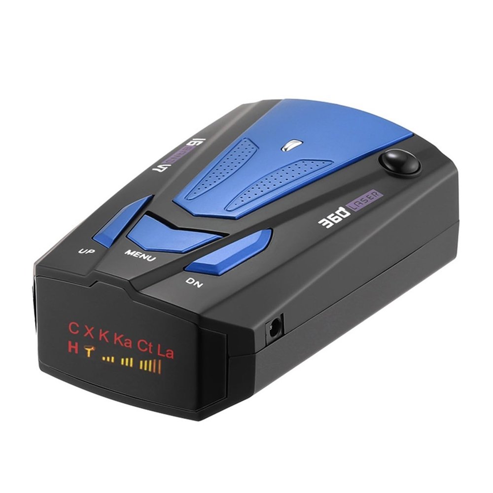 360 Car Radar Speed Detector 12V 800M Long Distance Monitoring City/Highway Modes Switching(Blue)