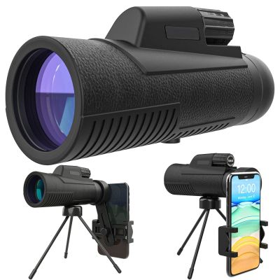 10x42 Monocular Telescope with Smartphone Holder Tripod for Adults Kids, Portable Waterproof Monocular Scope with Clear for Bird Watching Hunting Hiking Travel Camping