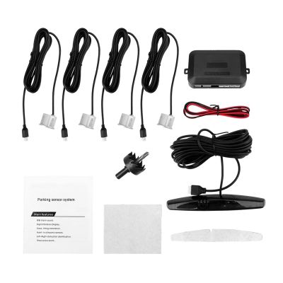 12V Car Parking Sensors Monitor System Distance Control Kit Radar Detector LED Display Universal Auto Accessories(Silver)