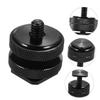 Housoutil 3PCS Hot Shoe Mount Adapter Dual Layer Camera Tripod Screw with Nuts for Flash Microphones Monitors Metal Conversion Bracket for Photography Enthusiasts view 3