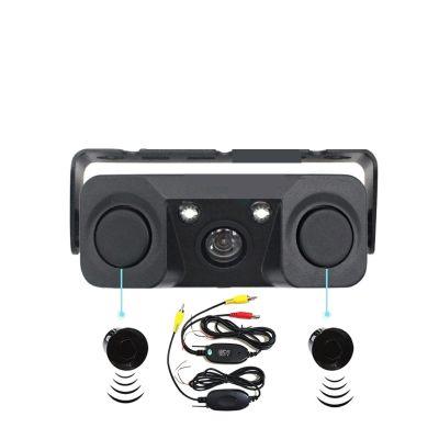 170 Degree Viewing Angle HD Waterproof 2 in 1 Car Rear View Detector Probe Backup Camera with Radar Auto Parking Sensor(3 in 1 All Kit)