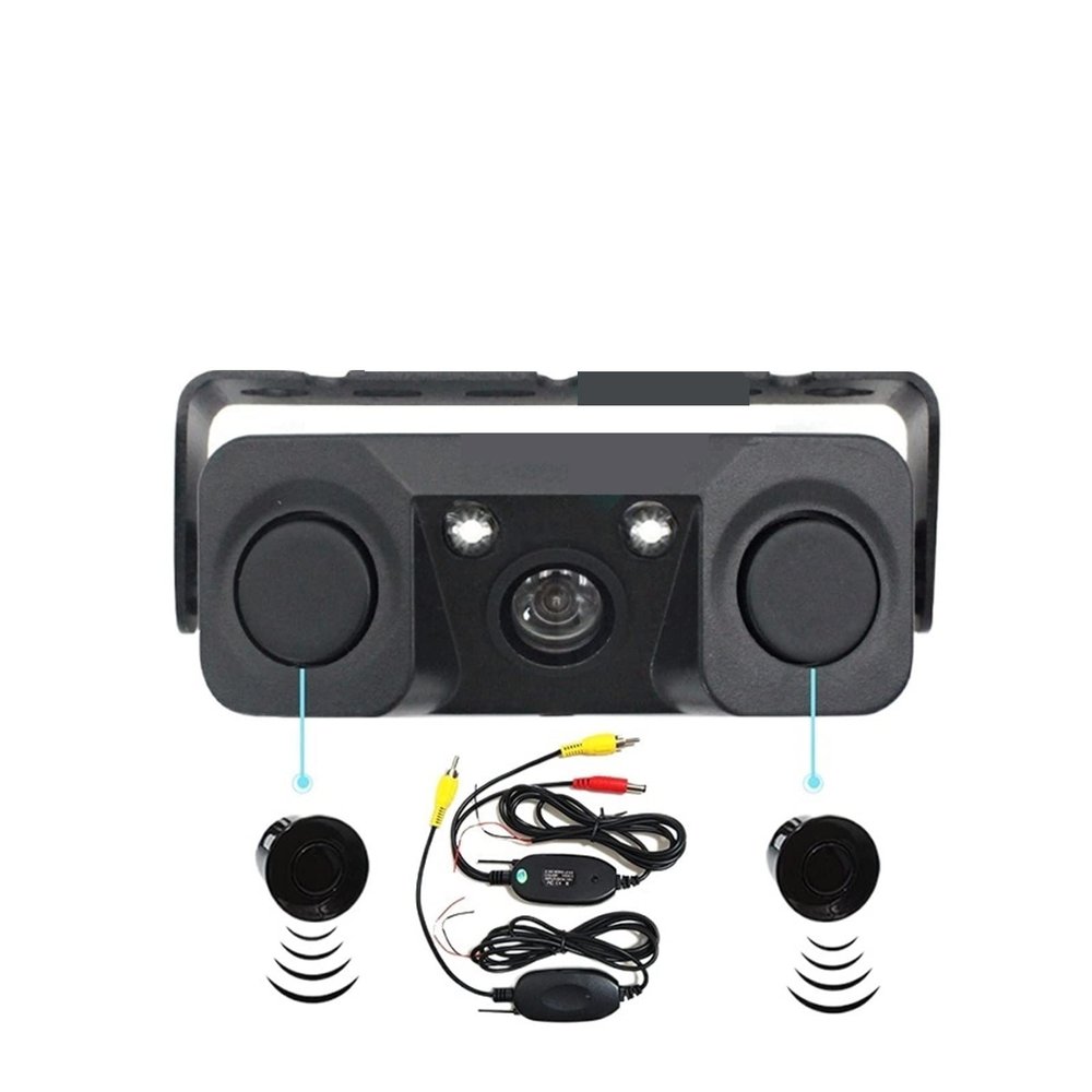 170 Degree Viewing Angle HD Waterproof 2 in 1 Car Rear View Detector Probe Backup Camera with Radar Auto Parking Sensor(3 in 1 All Kit)