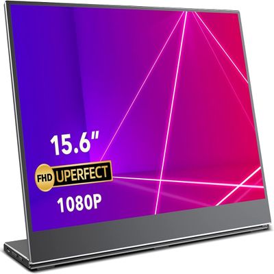 15.6" Portable Monitor 1080P FHD, Ultra Slim 5mm Aluminum Frame, 1.8lb Lightweight, 100% sRGB, 60Hz, VESA Mount 75x75mm M4*4mm, Narrow Bezel USB-C HDMI External Display for Laptop, PC