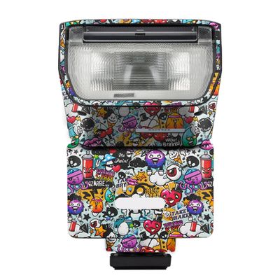 HVL F28RM Anti-Scratch Camera Flash Vinyl Wrap Skins Protector Coat Decals for Sony HVL F28RM Wraps Cover Sticker(Graffiti White)