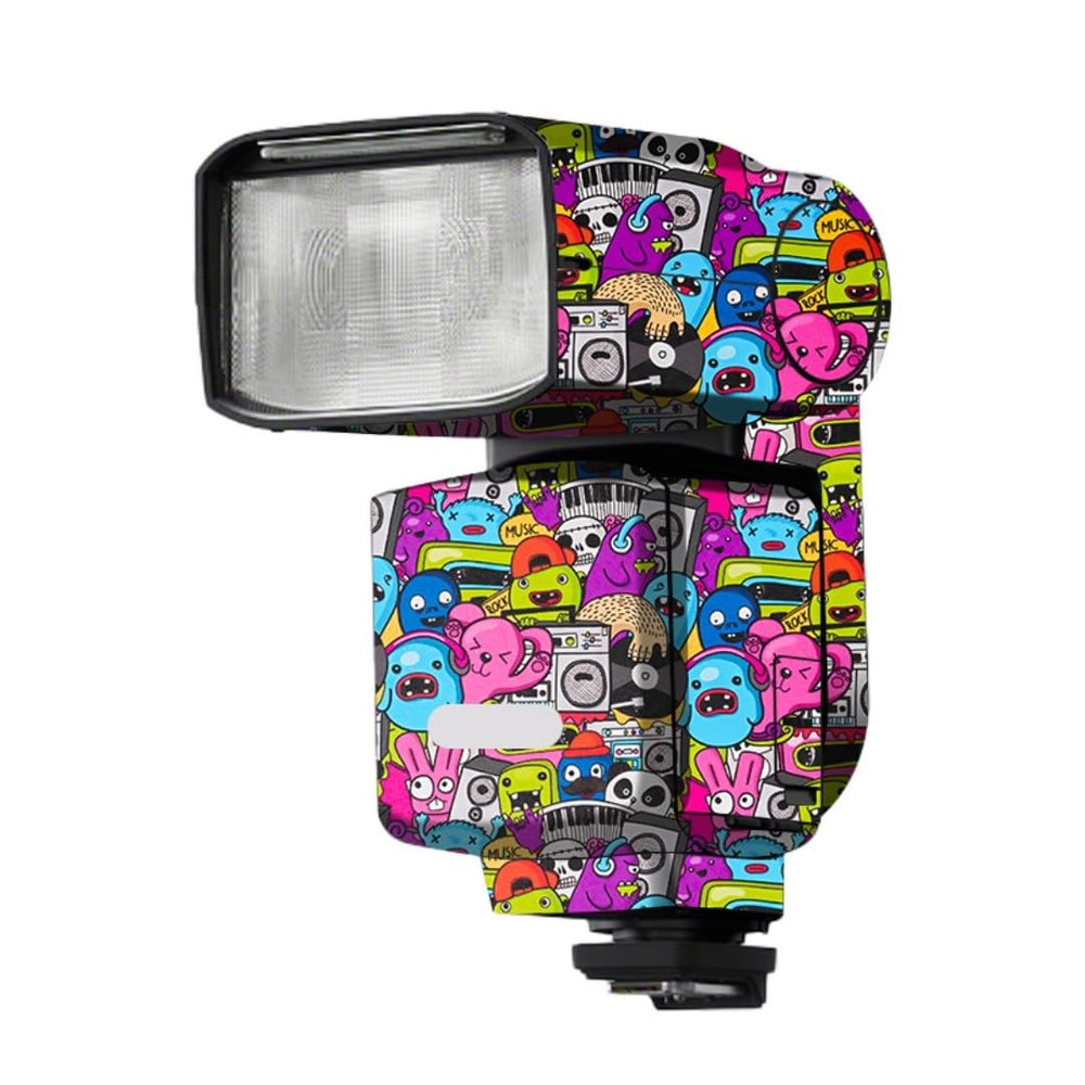 HVL-F60RM2 Anti-Scratch Camera Flash Sticker Coat Wraps Vinyl Film for Sony HVL F60RM II Protective Coat Decal Skin HVL-F60RMII(Graffiti Pink)