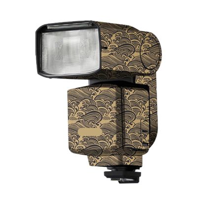 HVL-F60RM2 Anti-Scratch Camera Flash Sticker Coat Wraps Vinyl Film for Sony HVL F60RM II Protective Coat Decal Skin HVL-F60RMII(Wave Gold)