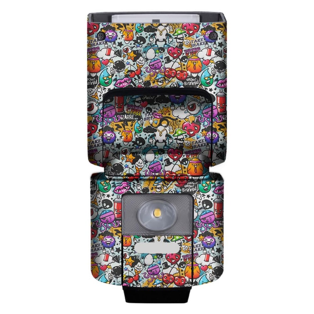HVL-F45RM Anti-Scratch Skin Camera Flash Vinyl Wrap Protective Sticker for Sony HVL-F45RM Photography Accessories(Graffiti White)