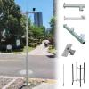 CHZDPP Galvanized Security Camera Mounting Pole for Outdoor, Ground Mount Camera Bracket for Exterior/Backyard/Parking Lot, Multi-use Street Light Pole(197in/500cm) view 2