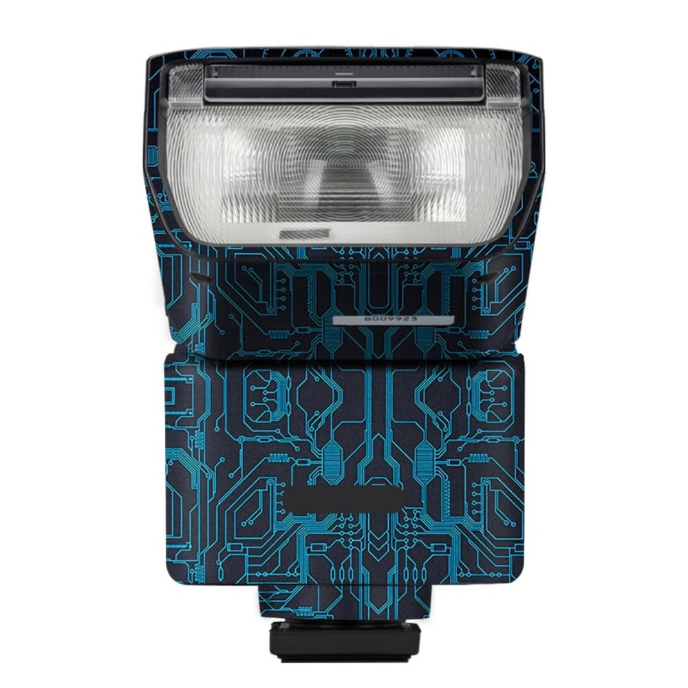 HVL F28RM Anti-Scratch Camera Flash Vinyl Wrap Skins Protector Coat Decals for Sony HVL F28RM Wraps Cover Sticker(Circuit Blue)