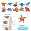 1000 Pcs Ocean Animal Stickers Bulk 2 Roll 1 Inch,Under The Sea Stickers for Classroom Boys Girls.Turtle Whale Shark Starfish Fish Sticker Pack Book Water Bottles Laptop view 2