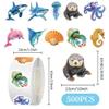 1000 Pcs Ocean Animal Stickers Bulk 2 Roll 1 Inch,Under The Sea Stickers for Classroom Boys Girls.Turtle Whale Shark Starfish Fish Sticker Pack Book Water Bottles Laptop view 3