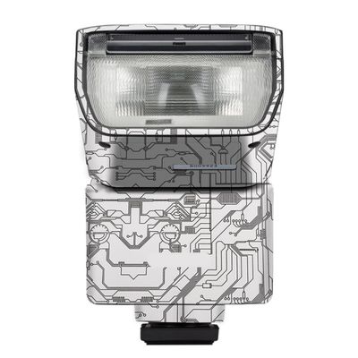 HVL F28RM Anti-Scratch Camera Flash Vinyl Wrap Skins Protector Coat Decals for Sony HVL F28RM Wraps Cover Sticker(Circuit White)