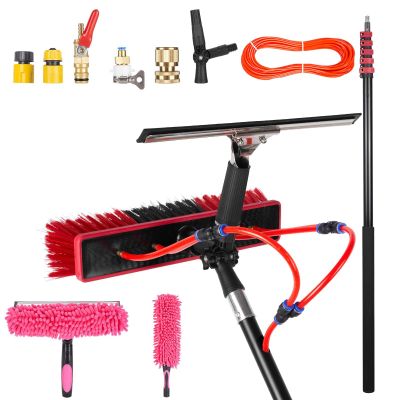 3.6-11M Window Cleaning Pole with Extension Pole, Telescopic Window Washing Equipment for Conservatory Roofs Solar Panels and Glass, Convenient Kit for Home and Commercial(35cm Bruch,10.8M)