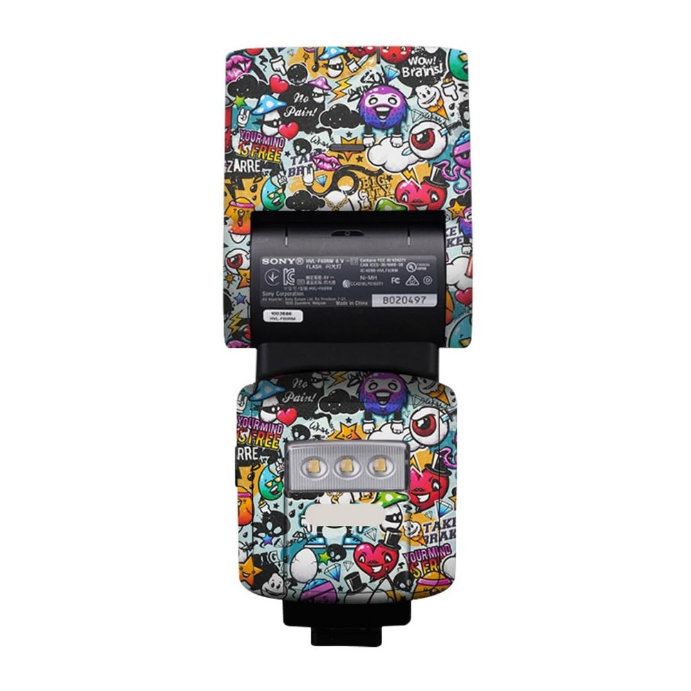 HVL-F60RM Anti-Scratch Vinyl Film Protective Coat Camera Flash Sticker Wrap Film Body Protector Decal Skin for Sony HVL-F60RM(Graffiti White)