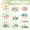 (10pcs) Class of 2026 Vinyl Stickers Sheet, Senior 2026 Graduation Decorations, Last First Day of Senior, High School Gifts, for Laptop, Locker, Water Bottle, Waterproof, Weather-Resistant view 2