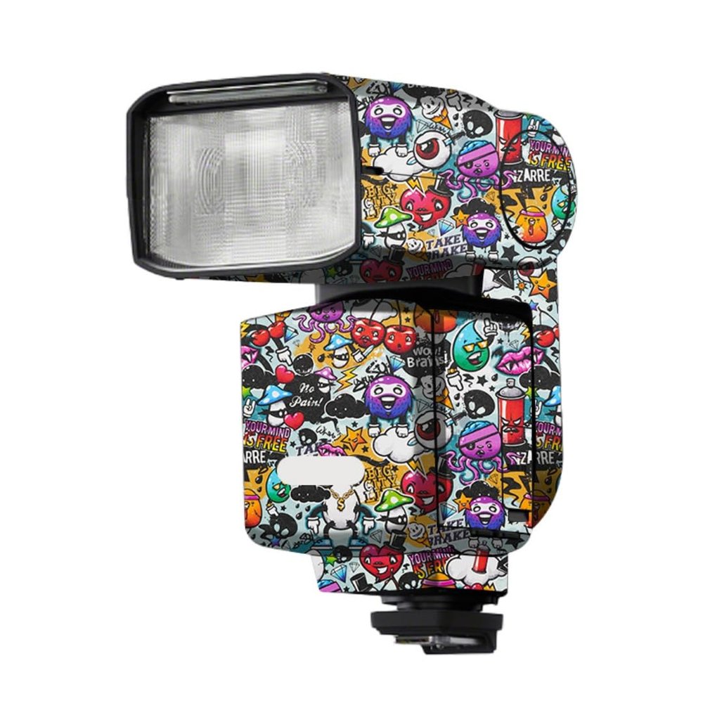 HVL-F60RM2 Anti-Scratch Camera Flash Sticker Coat Wraps Vinyl Film for Sony HVL F60RM II Protective Coat Decal Skin HVL-F60RMII(Graffiti White)