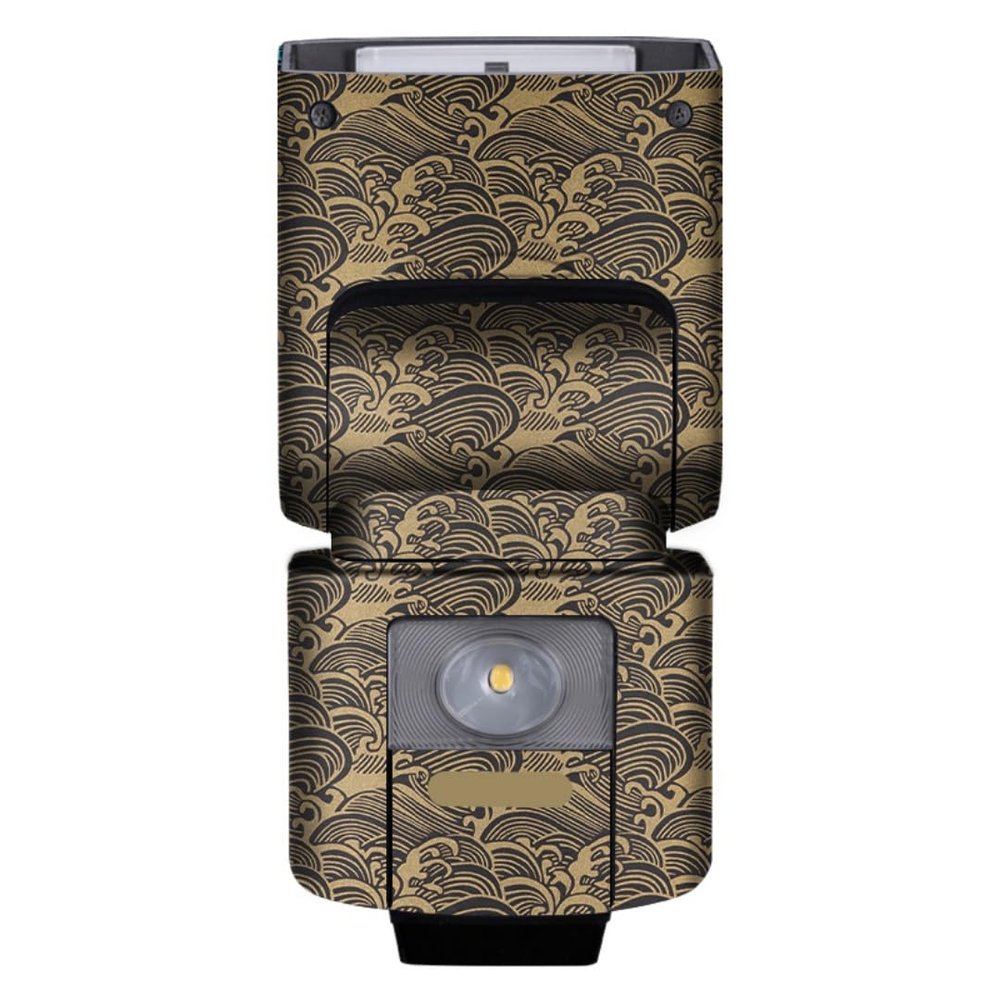 HVL-F45RM Anti-Scratch Skin Camera Flash Vinyl Wrap Protective Sticker for Sony HVL-F45RM Photography Accessories(Wave Gold)