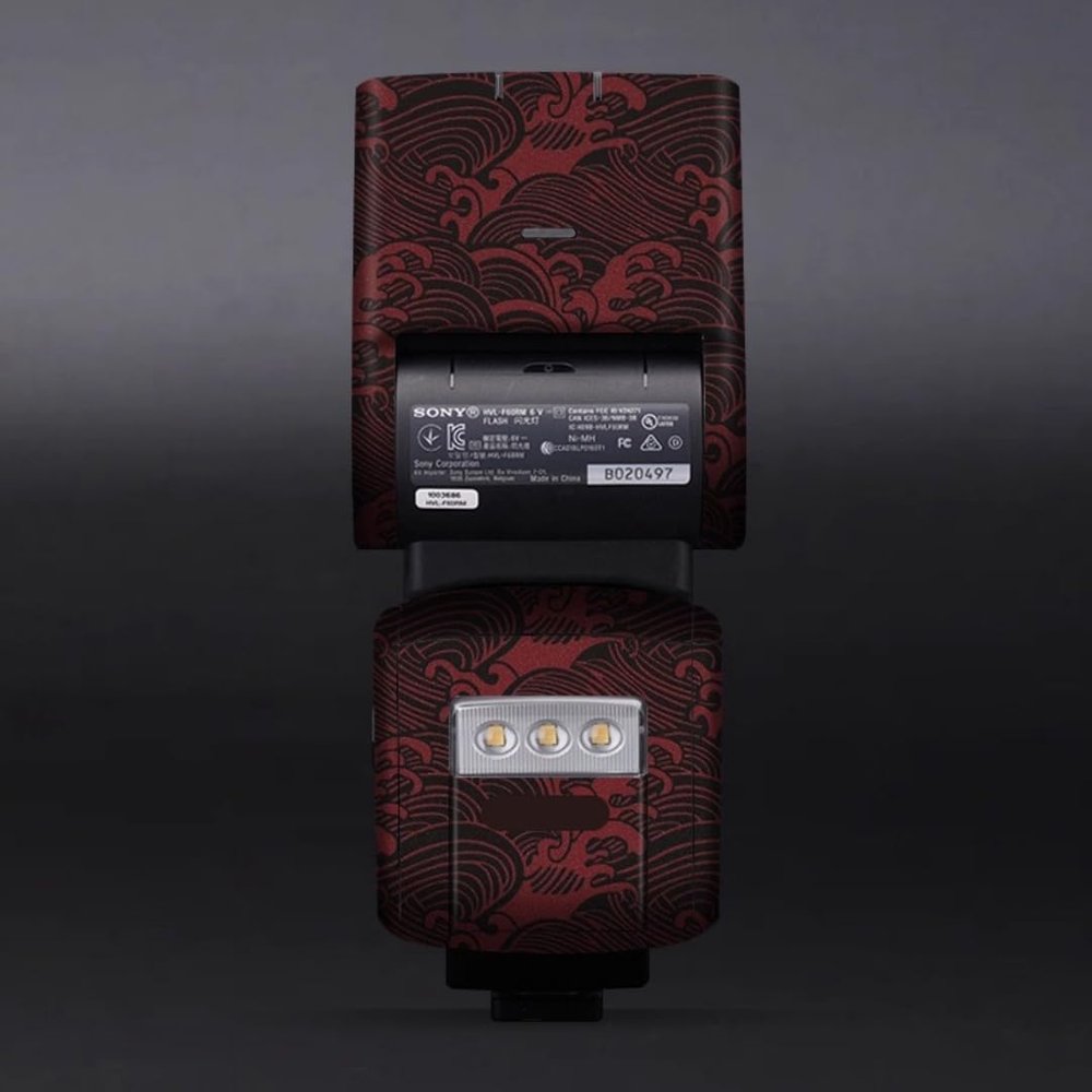 HVL-F60RM Anti-Scratch Vinyl Film Protective Coat Camera Flash Sticker Wrap Film Body Protector Decal Skin for Sony HVL-F60RM(Wave Red)