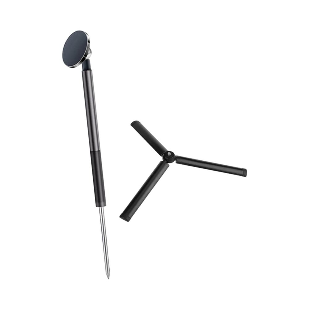 Golf Monopod with Phone Holder Aluminum Alloy for Easily Install 29.5-121cm Accessory Extendable with Stake, Silvery Ground Spike
