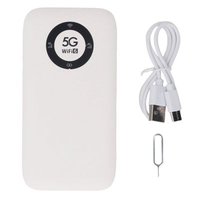 Bewinner 5G WiFi Hotspot WiFi 6, Ultra Fast 2.77Gbps Portable 5g Hotspot Device for 16 Users Capacity, Mobile Wireless Router with SIM Slot for Travel (White)