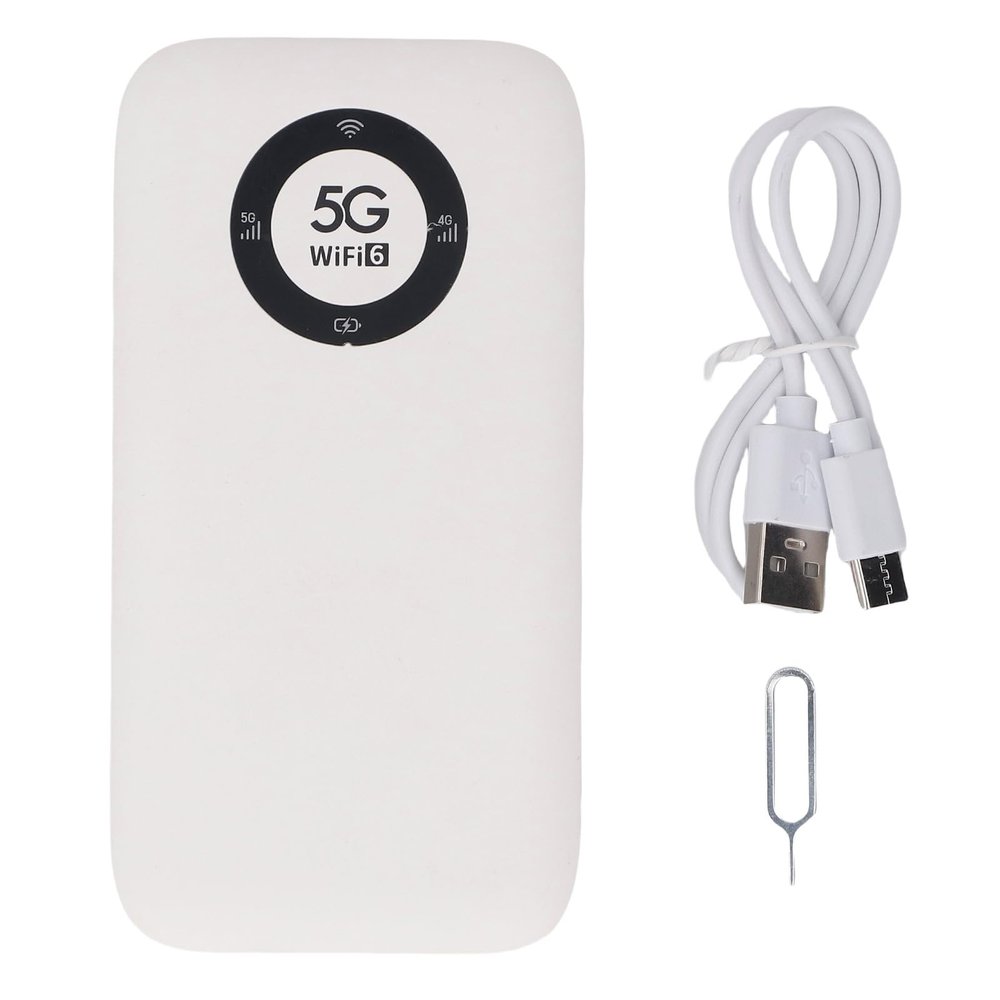 Bewinner 5G WiFi Hotspot WiFi 6, Ultra Fast 2.77Gbps Portable 5g Hotspot Device for 16 Users Capacity, Mobile Wireless Router with SIM Slot for Travel (White)