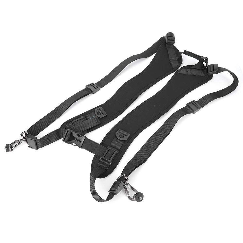 Dioche Storage Case Double Camera Shoulder Strap Harness with Soft, Breathable Decompression Pads - Nylon DSLR Camera Shoulder Support for Even Weight Distribution and Secure Carry