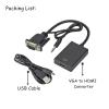 RYEAZIQI BGGQGG 1080P HD Vga to Hdmi with 3.5mm Audio Cable Vga to Hdmi Adapter for PCProjector Ps4 Laptop to HDTV Video Audio Converter view 3
