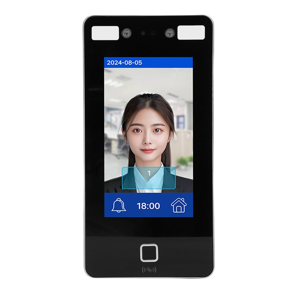 SASKATE Access Control Time Attendance Machine with Visible AI Dynamic Facial Recognition 2000 User Capacity Fingerprint Password ID Card Support for Office Factory Hotel School