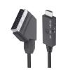RYEAZIQI 1m HD Converter Scart to HDMI-Compatible 1080P Video Audio Converter Adapter DC 5V Micro USB Cable Accessories for HDTV/DVD view 1