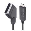 RYEAZIQI 1m HD Converter Scart to HDMI-Compatible 1080P Video Audio Converter Adapter DC 5V Micro USB Cable Accessories for HDTV/DVD view 2