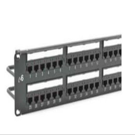 HP624 Cat 6A Patch Panel, 24-Port, 1U, T568A/B Universal Wiring, Black