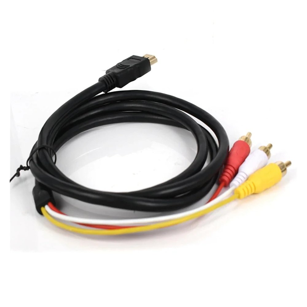 1080P HDMI-Compatible Cable AV Cord Converter Adapter HDMI-Compatible to 3 RCA Video Audio 1.5M for HDMI TV Set-Box DVD Laptop