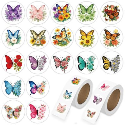 1000 Pcs Flower Butterfly Stickers for Boys Girls. 2 Roll 1 Inch Plant Stickers Bulk .Floral Scrapbook Nature Sticker Packs for Water Bottles Phone Laptop