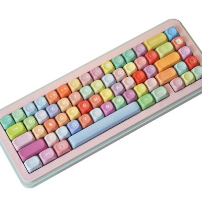 132Key Dyes Sublimated PBTs Colorful Keycap Set for MX Mechanical Keyboards MOAs Profile AntiShine MOA Height Keycaps for Enhanceds Typing Comfort