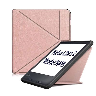 Case Compatible with Kobo Libra 2 N418, Magnetic Smart Case PU Leather Protective Cover(Rose Gold)