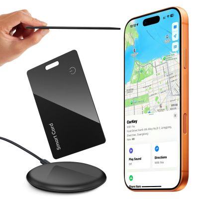 Zoilytech Upgrade Wallet Tracker Card, Tracker Tag Ultra Slim Rechargeable Smart Card, Works with iOS Find My App, Item Finder for Wallet, Passport, Travel & Luggage