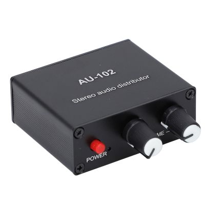 JAOCDOEN Active Sound Distributor 2 Way 1 in 2 Out Mini Small Amp 3.5mm Interface Independent Volume Control DC5V