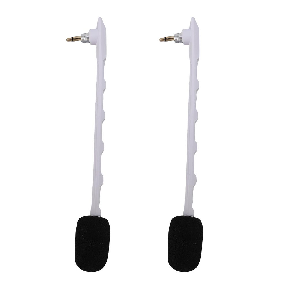 FOSA 2pcs Detachable Game Boom Microphone Replacement Mic for TR Headset, with Gold Plated Plug Clear Sound Noise Cancelling (White)
