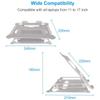ARTIBETTER Foldable Aluminum Alloy Laptop PC Stand Adjustable Height Notebook Holder Portable Computer Support for Desk Use with Solid Durable Structure Silver view 2