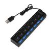 COSMEVIVI Port USB Hub with Off and Protection High Speed Multi Charger Adapter for Laptop PC Black Supports Mbps Data Transfer view 3