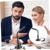 KALLORY USB Computer Microphone with Base High Sensitivity Lightweight Portable Mic for Laptop Chat Streaming Recording view 2