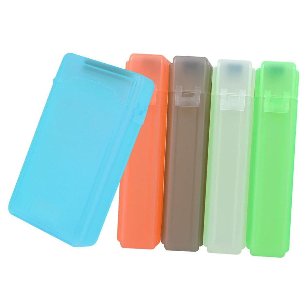 SHINEOFI 5pcs Hard Drive Protective Boxes Durable Shockproof Storage Cases for External Disk Drives Lightweight Hard Disk Organizer in White Green Gray