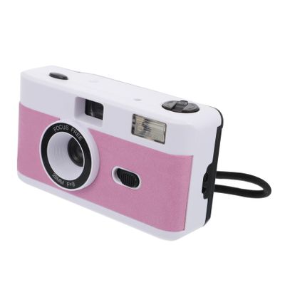 UTHCLO Retro Film Camera Reusable Lightweight Vintage Camera with Built Classic Photography in White Pink Purple