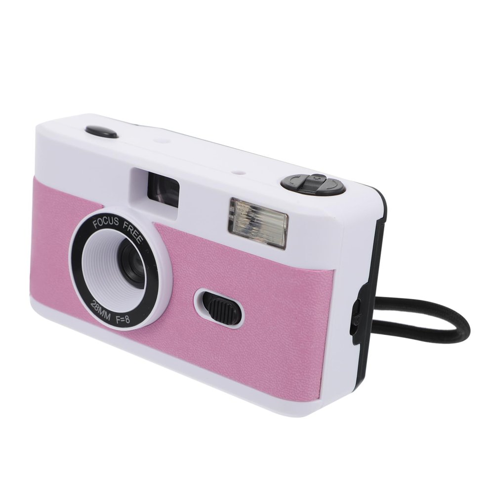 UTHCLO Retro Film Camera Reusable Lightweight Vintage Camera with Built Classic Photography in White Pink Purple